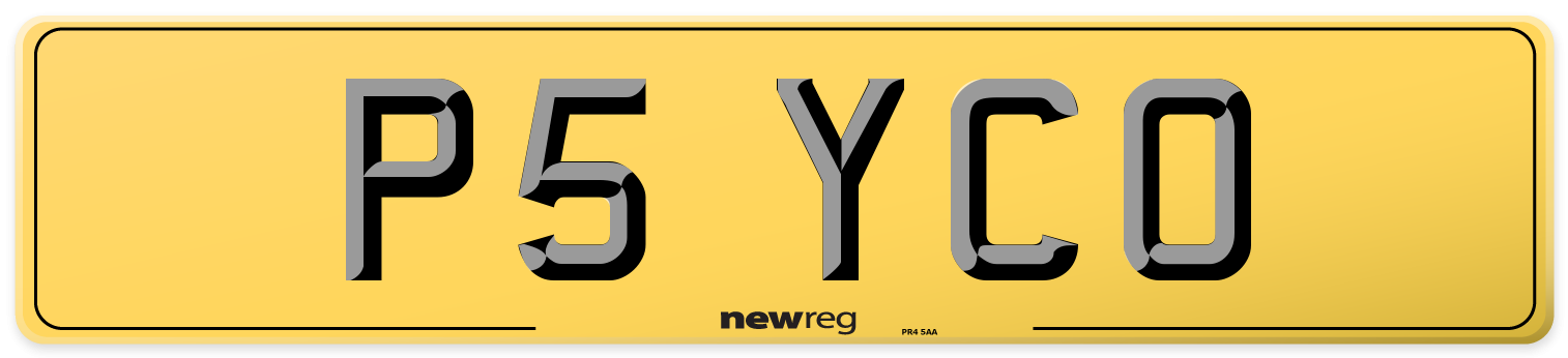 P5 YCO Rear Number Plate