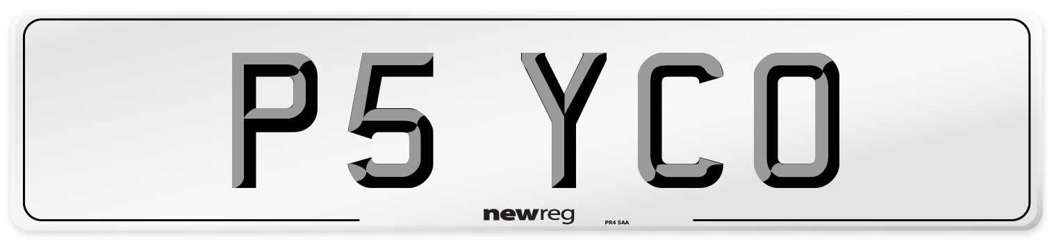 P5 YCO Front Number Plate