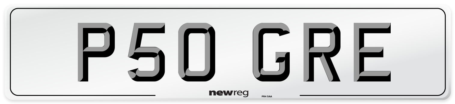 P50 GRE Front Number Plate