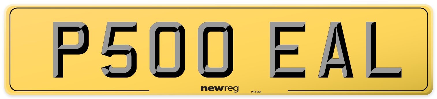 P500 EAL Rear Number Plate