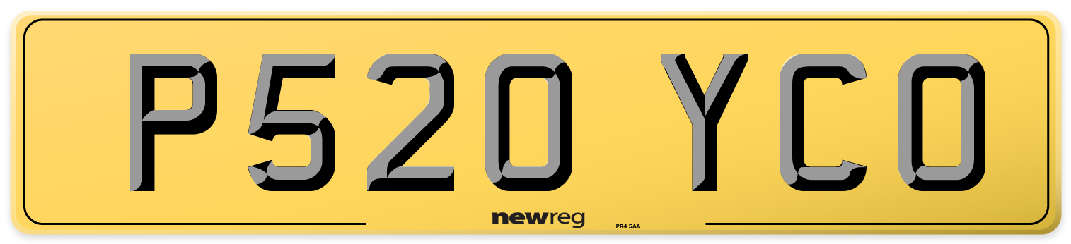 P520 YCO Rear Number Plate