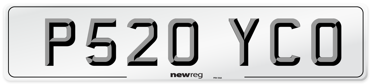 P520 YCO Front Number Plate