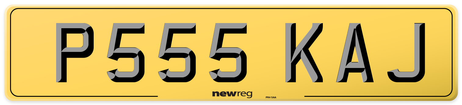 P555 KAJ Rear Number Plate