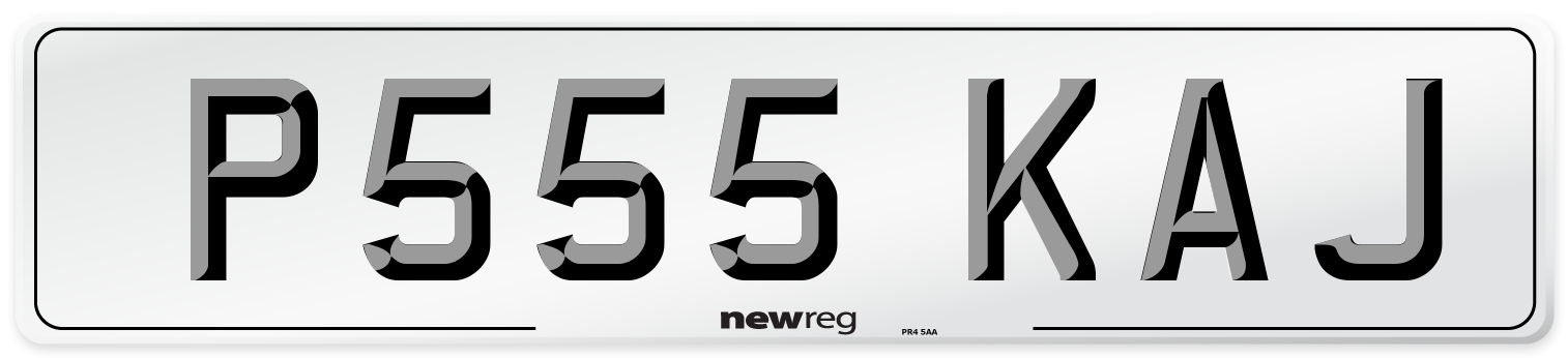 P555 KAJ Front Number Plate