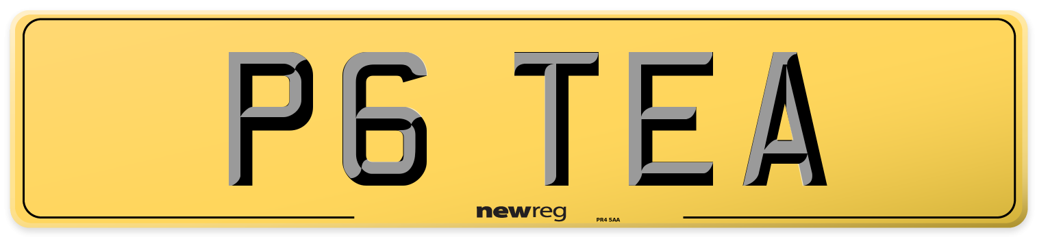 P6 TEA Rear Number Plate
