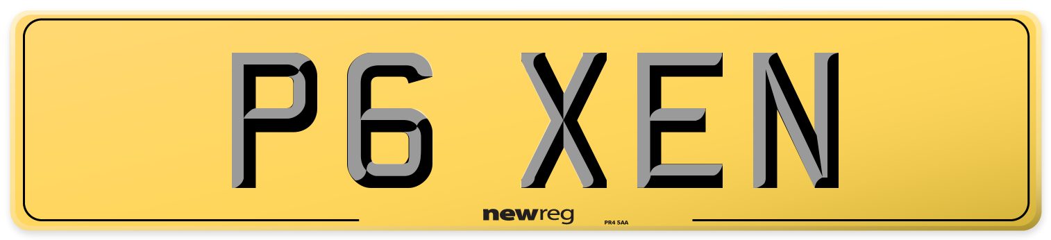 P6 XEN Rear Number Plate