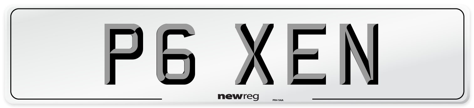 P6 XEN Front Number Plate