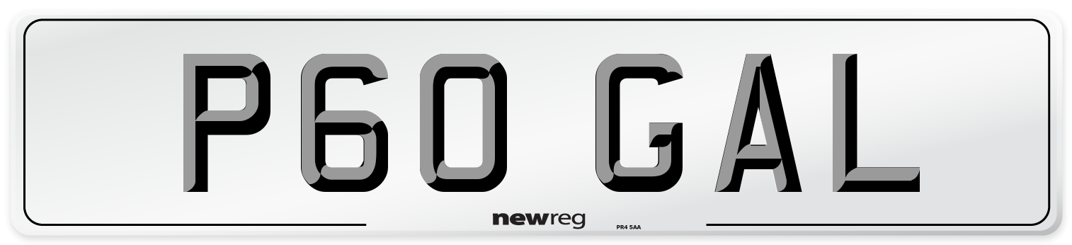P60 GAL Front Number Plate