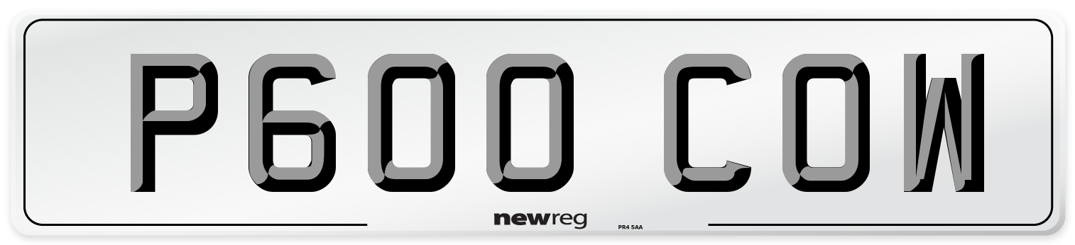 P600 COW Front Number Plate