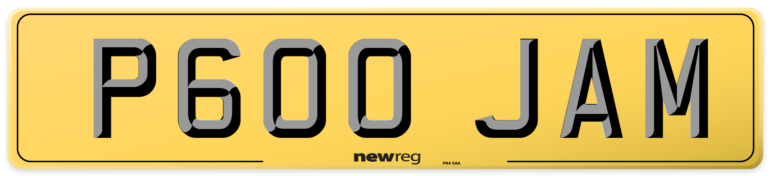P600 JAM Rear Number Plate