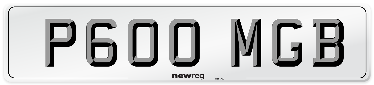 P600 MGB Front Number Plate