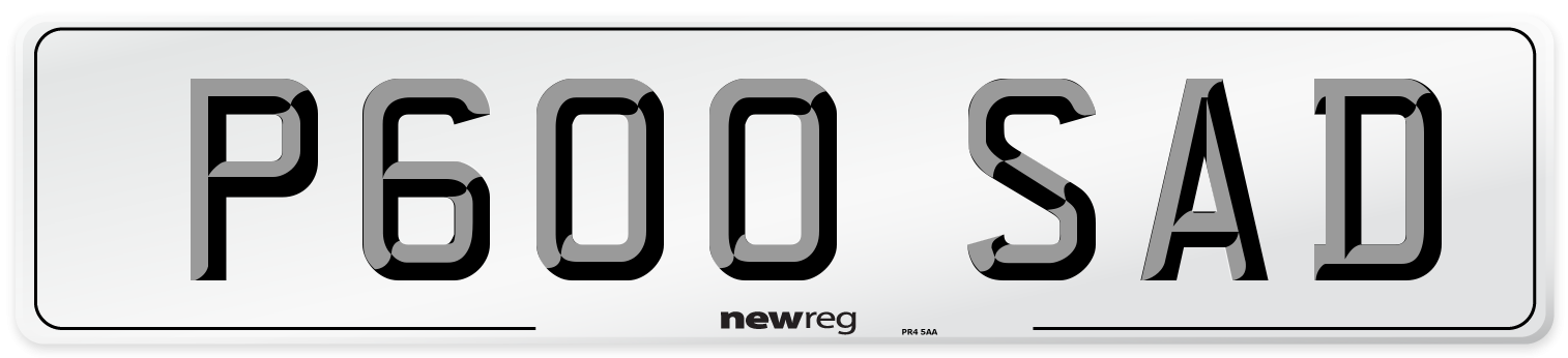 P600 SAD Front Number Plate