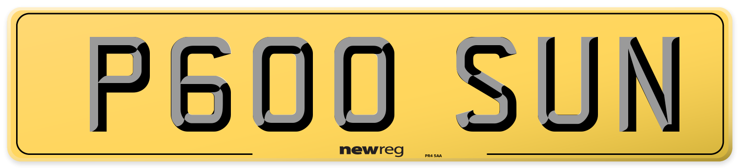P600 SUN Rear Number Plate