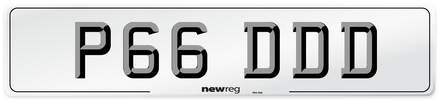P66 DDD Front Number Plate