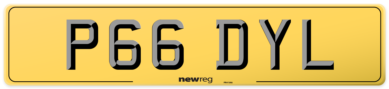 P66 DYL Rear Number Plate