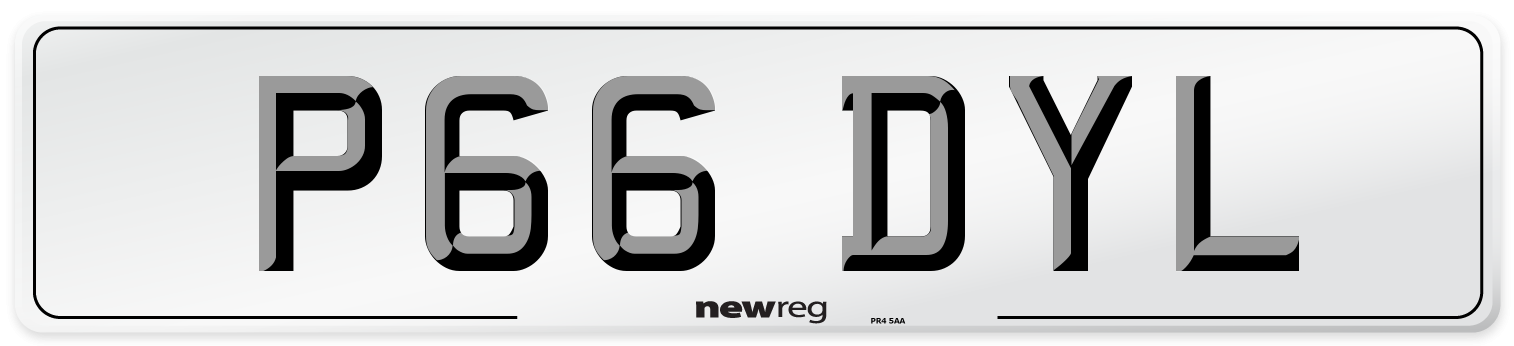 P66 DYL Front Number Plate