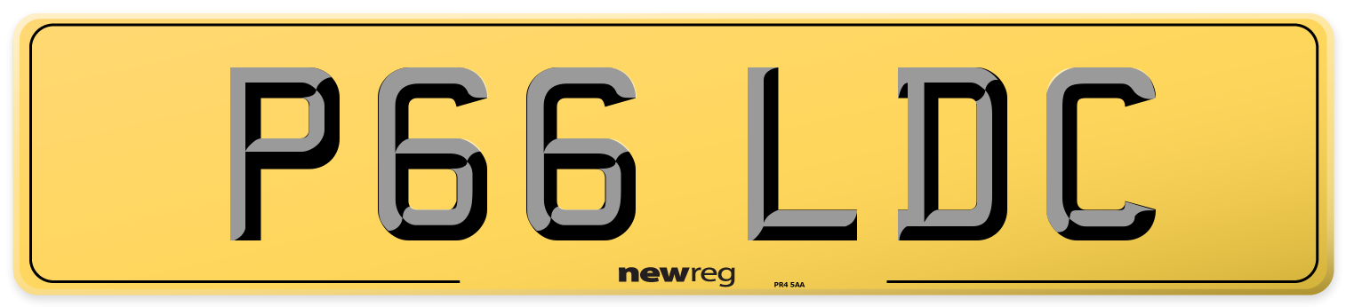 P66 LDC Rear Number Plate
