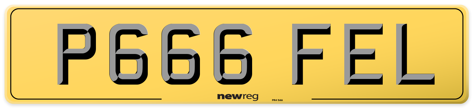 P666 FEL Rear Number Plate