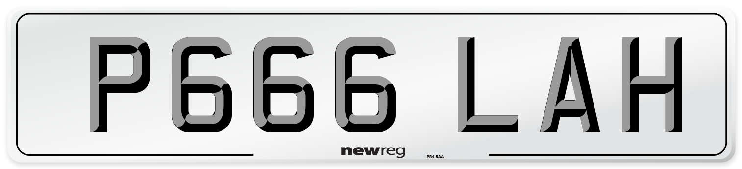 P666 LAH Front Number Plate