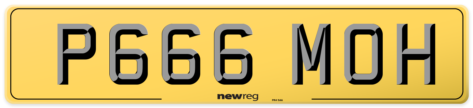 P666 MOH Rear Number Plate