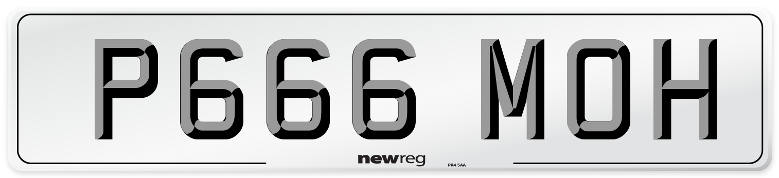 P666 MOH Front Number Plate