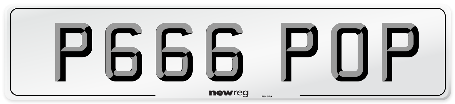 P666 POP Front Number Plate