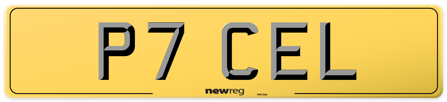 P7 CEL Rear Number Plate