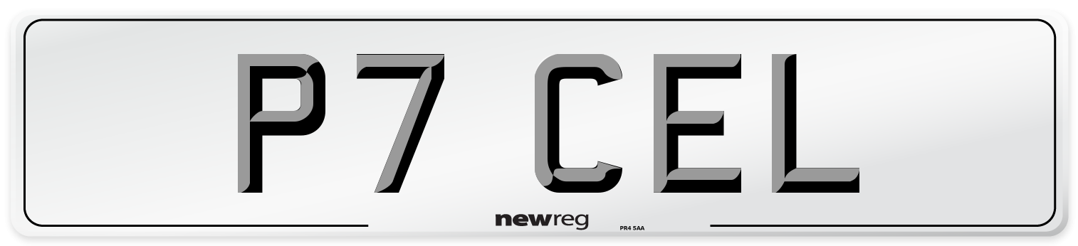 P7 CEL Front Number Plate