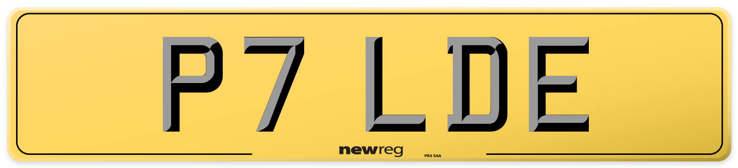 P7 LDE Rear Number Plate