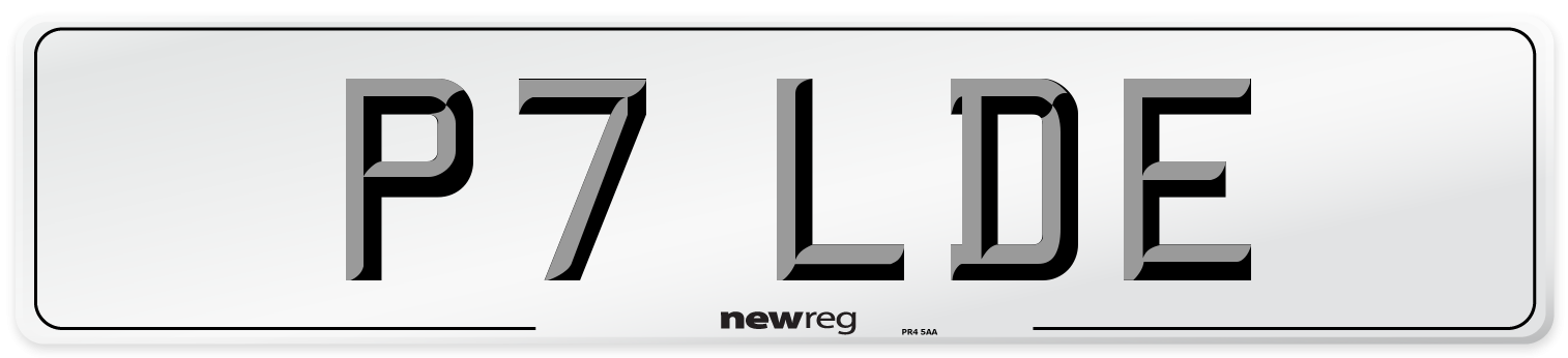 P7 LDE Front Number Plate