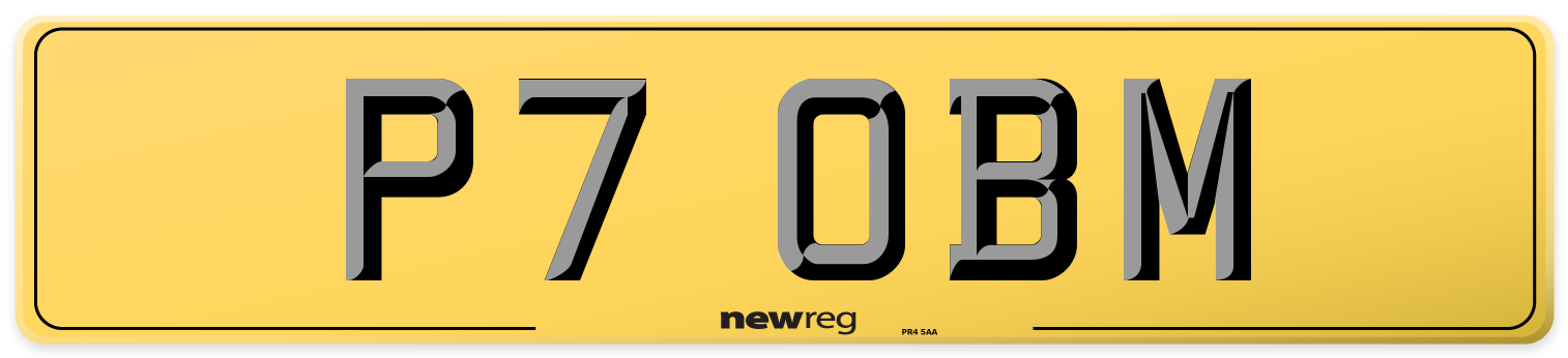P7 OBM Rear Number Plate