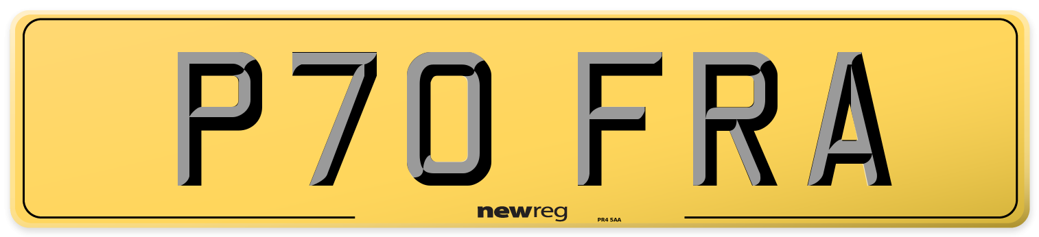 P70 FRA Rear Number Plate