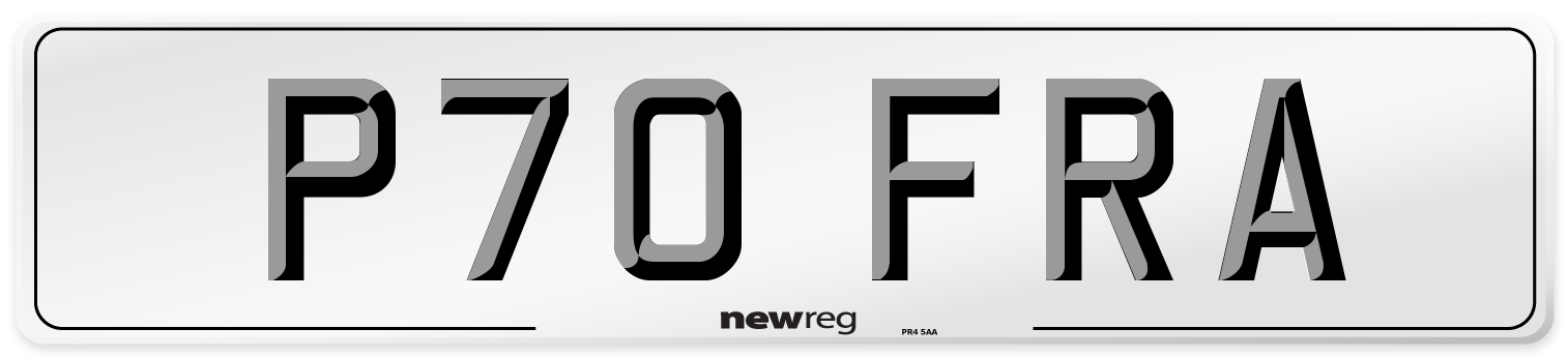 P70 FRA Front Number Plate