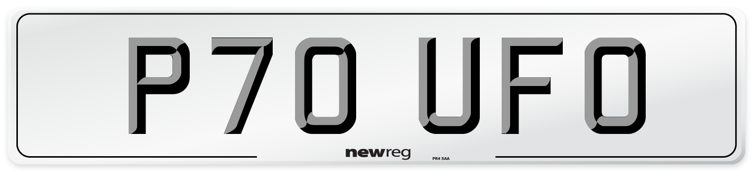 P70 UFO Front Number Plate