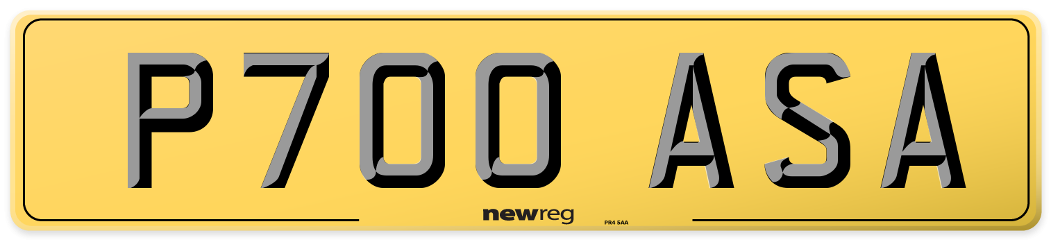 P700 ASA Rear Number Plate