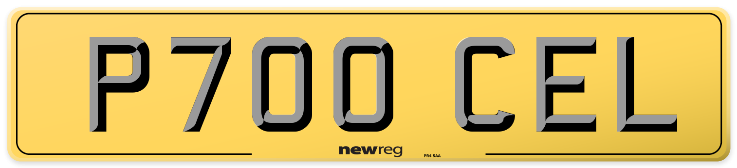 P700 CEL Rear Number Plate
