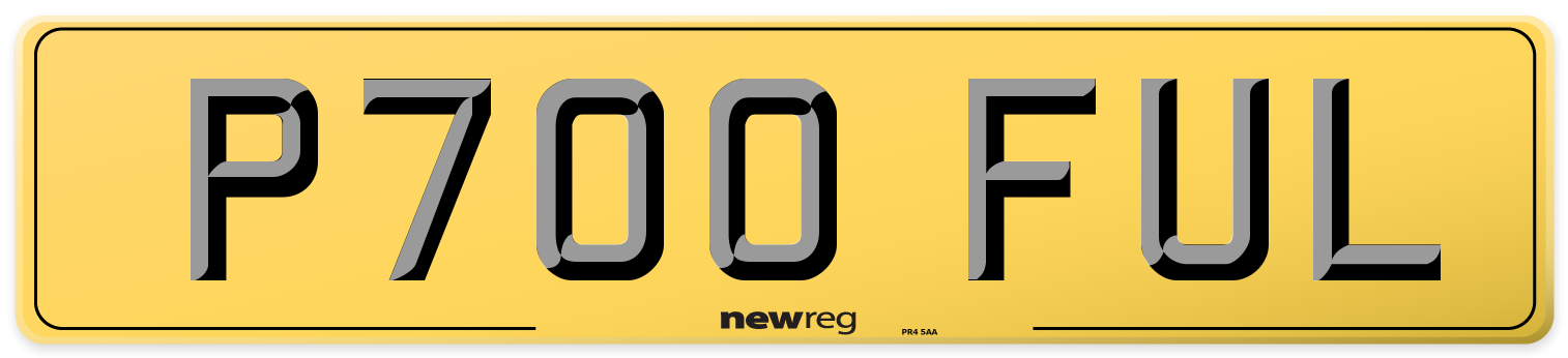 P700 FUL Rear Number Plate