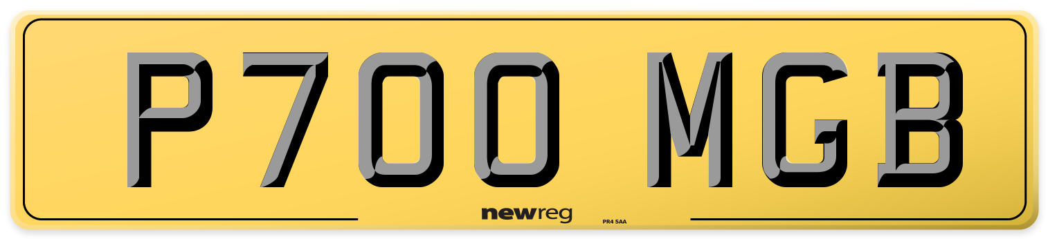 P700 MGB Rear Number Plate
