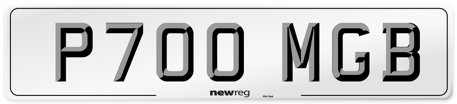P700 MGB Front Number Plate