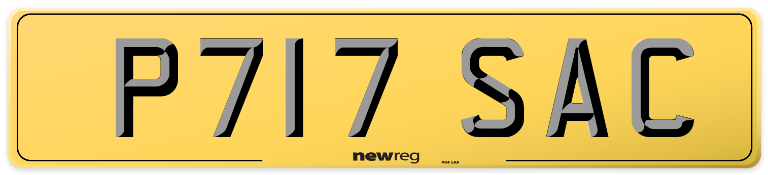 P717 SAC Rear Number Plate