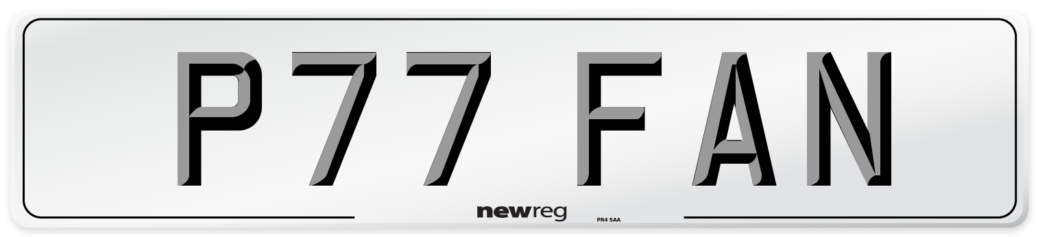 P77 FAN Front Number Plate