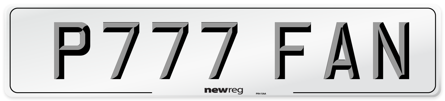 P777 FAN Front Number Plate