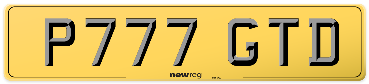 P777 GTD Rear Number Plate