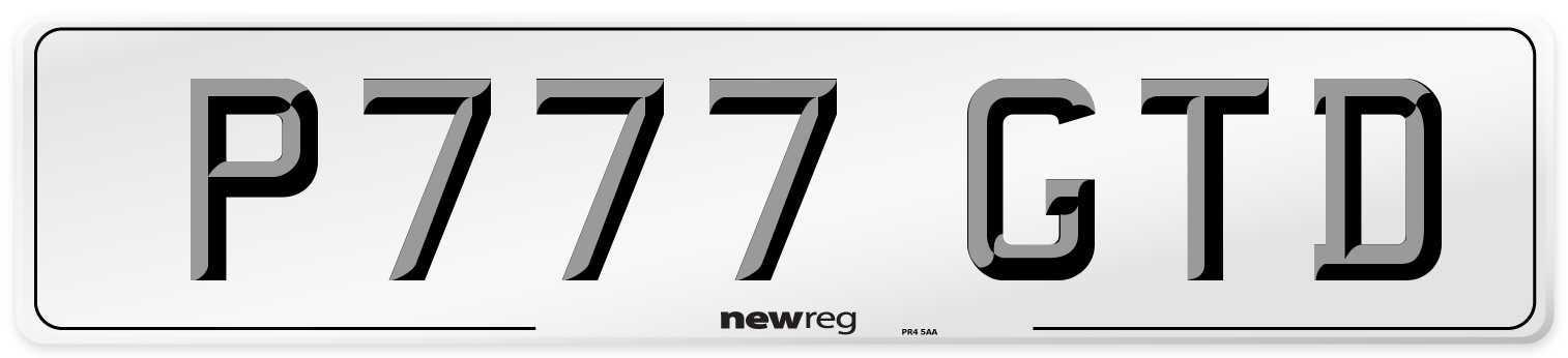 P777 GTD Front Number Plate