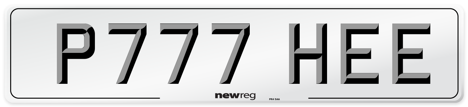 P777 HEE Front Number Plate