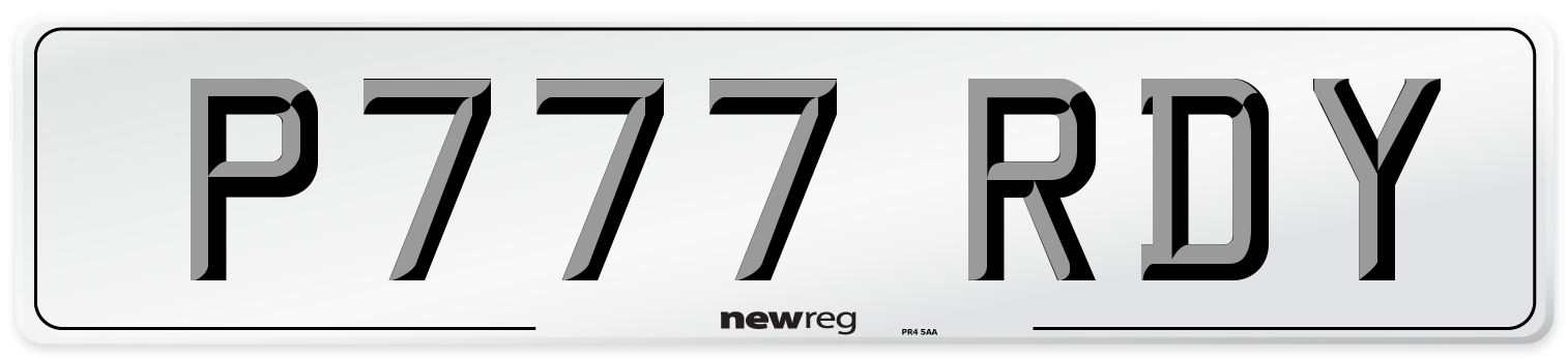P777 RDY Front Number Plate