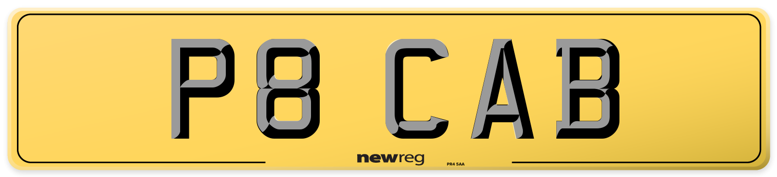 P8 CAB Rear Number Plate