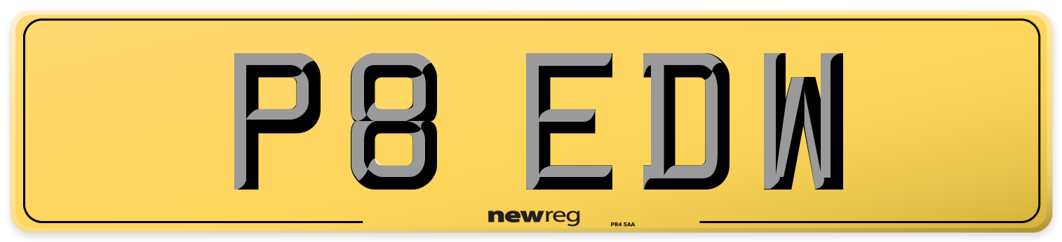 P8 EDW Rear Number Plate