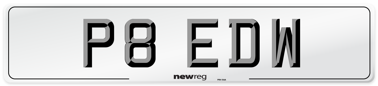 P8 EDW Front Number Plate