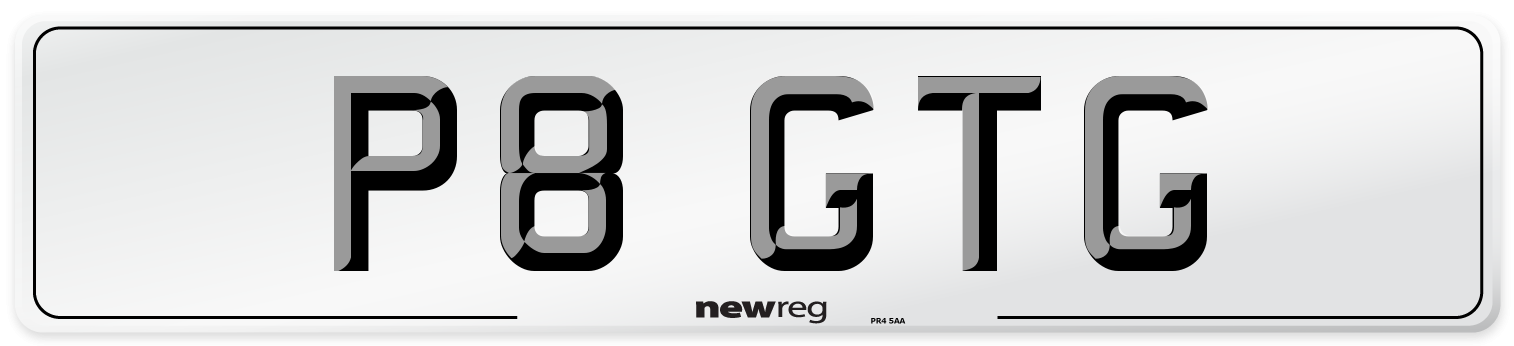 P8 GTG Front Number Plate